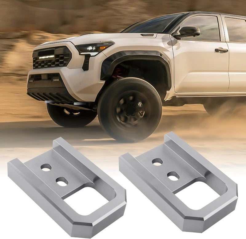 TECHPICCO Tow Hooks for Tacoma 2024-2026/4Runner 2025-2026/Land Cruiser 250 2024-2025, Car Tow Hooks Compatible with Toyota Tacoma/4Runner/Land Cruiser 250 Accessories (Silver) - Image 1